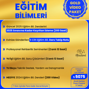 2025 AGS2 Eğitimin Temelleri + Hediye AGS3 Mevzuat VİDEO DERS (GOLD PAKET)