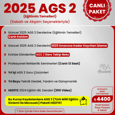 2025 AGS 2 (Eğitimin Temelleri) CANLI DERS