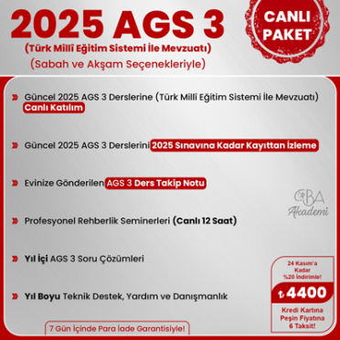 2025 AGS 3 (Türk Millî Eğitim Sistemi İle Mevzuatı) CANLI DERS