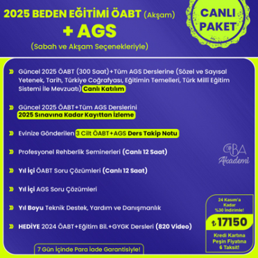 2025 BEDEN EĞİTİMİ ÖABT + AGS CANLI DERS