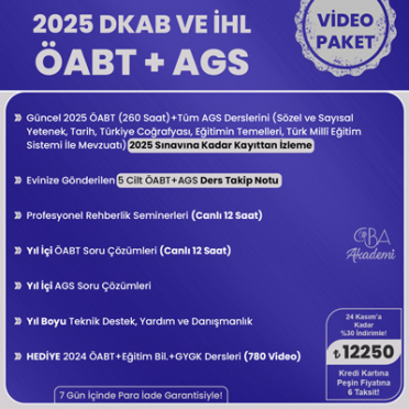 2025 DKAB ve İHL ÖABT + AGS VİDEO DERS