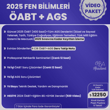 2025 FEN BİLİMLERİ ÖABT + AGS VİDEO DERS