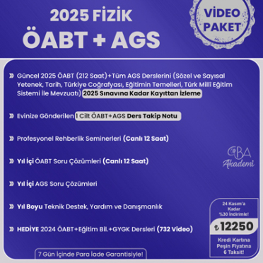 2025 FİZİK ÖABT + AGS VİDEO DERS