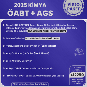 2025 KİMYA ÖABT + AGS VİDEO DERS