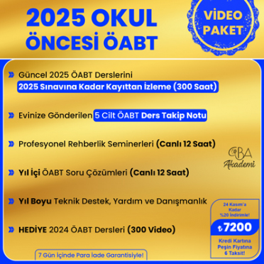 2025 OKUL ÖNCESİ ÖABT VİDEO DERS