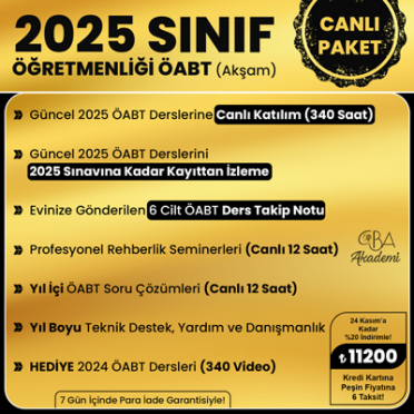 2025 SINIF ÖĞRETMENLİĞİ ÖABT (Akşam) CANLI DERS