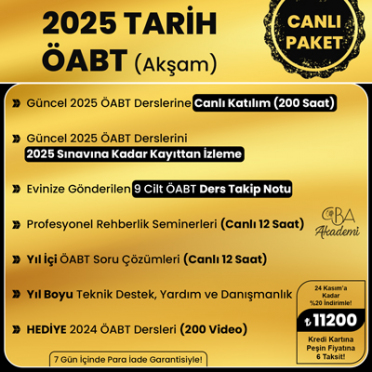 2025 TARİH ÖABT (Akşam) CANLI DERS