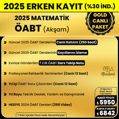 2025 MATEMATİK ÖABT (Akşam) CANLI DERS (GOLD PAKET)