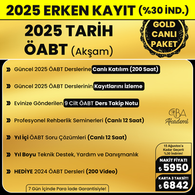 2025 TARİH ÖABT (Akşam) CANLI DERS (GOLD PAKET)