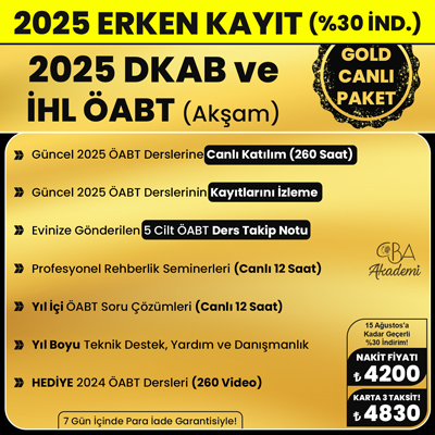 2025 DKAB + İHL ÖABT (Akşam) CANLI DERS (GOLD PAKET)