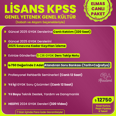 2025 LİSANS KPSS CANLI DERS (ELMAS PAKET)