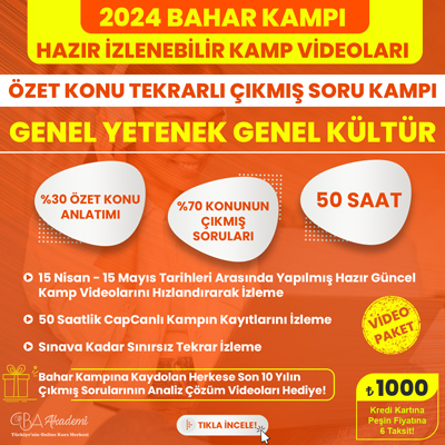 2024 GYGK Özet Konu Tekrarlı Çıkmış Soru Kampı Hazır İzlenebilir Kamp Videoları