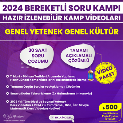 2024 GYGK Bereketli Soru Kampı Hazır İzlenebilir Kamp Videoları