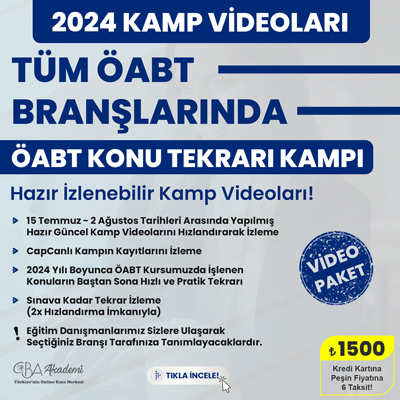 2024 ÖABT Konu Tekrarı Kampı Hazır İzlenebilir Kamp Videoları