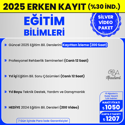 2025 EĞİTİM BİLİMLERİ VİDEO DERS (SİLVER PAKET)