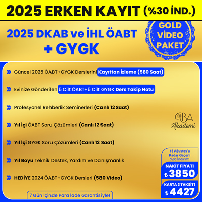 2025 DKAB + İHL ÖABT + GYGK VİDEO DERS (GOLD PAKET)