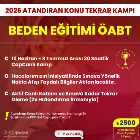 2026 Beden Eğitimi ÖABT Atandıran Konu Tekrar Kampı