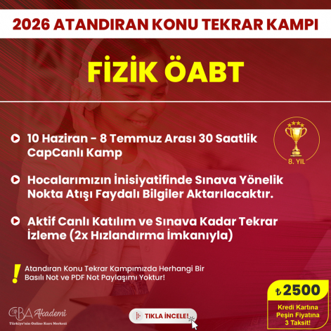 2026 Fizik ÖABT Atandıran Konu Tekrar Kampı