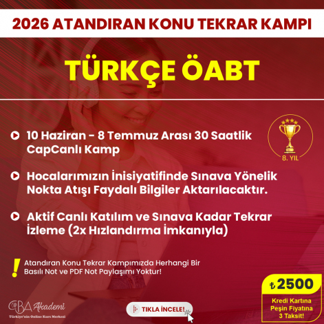 2026 Türkçe ÖABT Atandıran Konu Tekrar Kampı