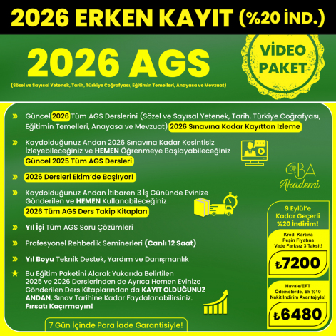 2026 AGS VİDEO DERS (9 Eylül'e Kadar %20 İndirimli)