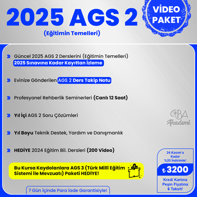 2025 AGS 2 (Eğitimin Temelleri) VİDEO DERS