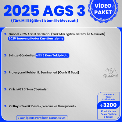 2025 AGS 3 (Türk Millî Eğitim Sistemi İle Mevzuatı) VİDEO DERS