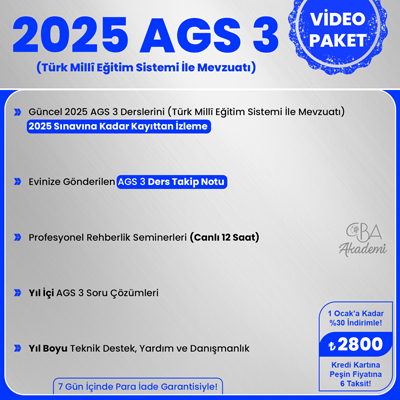 2025 AGS 3 (Türk Millî Eğitim Sistemi İle Mevzuatı) VİDEO DERS