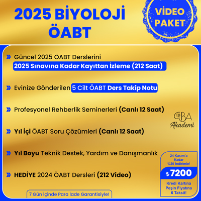 2025 BİYOLOJİ ÖABT VİDEO DERS