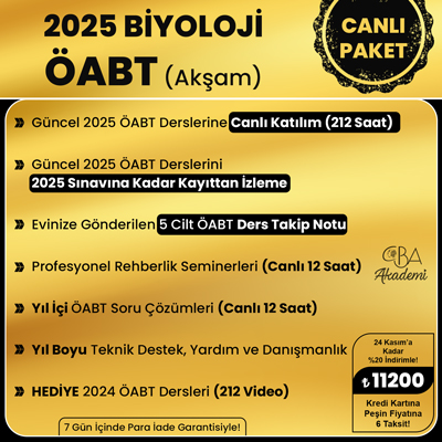 2025 BİYOLOJİ ÖABT (Akşam) CANLI DERS