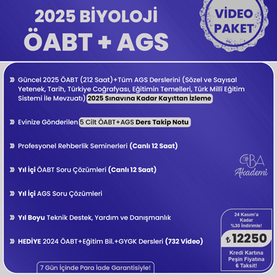 2025 BİYOLOJİ ÖABT + AGS VİDEO DERS