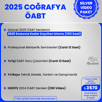 2025 COĞRAFYA ÖABT VİDEO DERS (SİLVER PAKET)