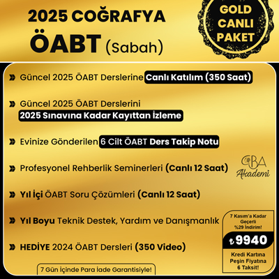 2025 COĞRAFYA ÖABT (Sabah) CANLI DERS (GOLD PAKET)