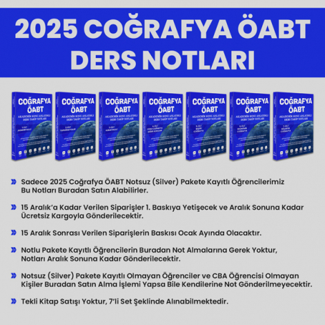 2025 COĞRAFYA ÖABT DERS NOTLARI (7 CİLT)