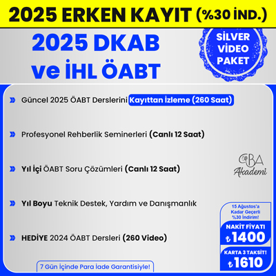 2025 DKAB + İHL ÖABT VİDEO DERS (SİLVER PAKET)