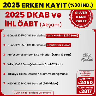 2025 DKAB + İHL ÖABT (Akşam) CANLI DERS (SİLVER PAKET)