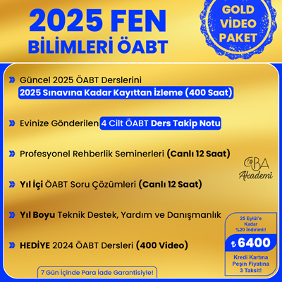 2025 FEN BİLİMLERİ  ÖABT VİDEO DERS (GOLD PAKET)