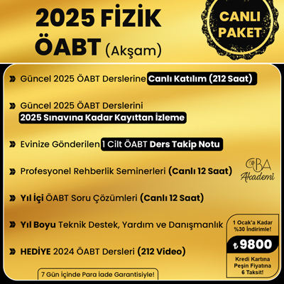 2025 FİZİK ÖABT (Akşam) CANLI DERS