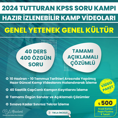 2024 GYGK Tutturan Soru Kampı Hazır İzlenebilir Kamp Videoları