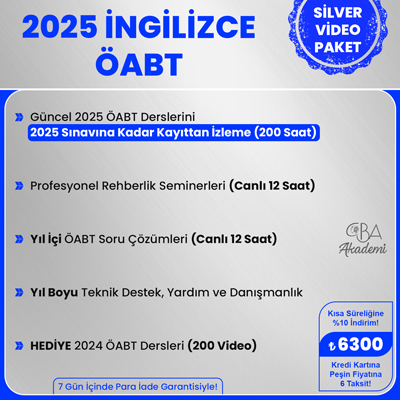 2025 İNGİLİZCE ÖABT VİDEO DERS (SİLVER PAKET)