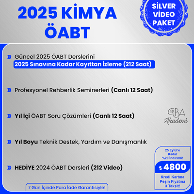 2025 KİMYA ÖABT VİDEO DERS (SİLVER PAKET)