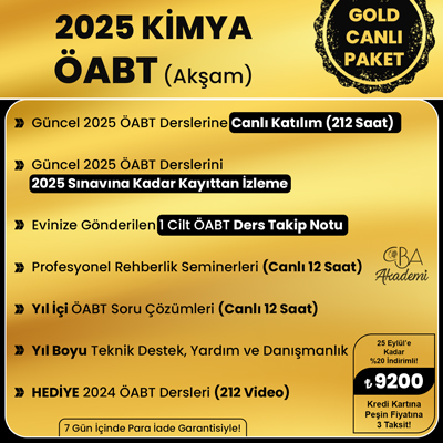 2025 KİMYA ÖABT (Akşam) CANLI DERS (GOLD PAKET)