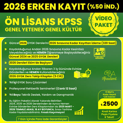 2026 ÖN LİSANS KPSS VİDEO DERS