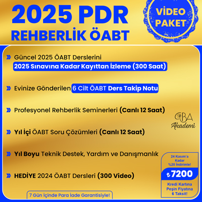 2025 PDR REHBERLİK ÖABT VİDEO DERS