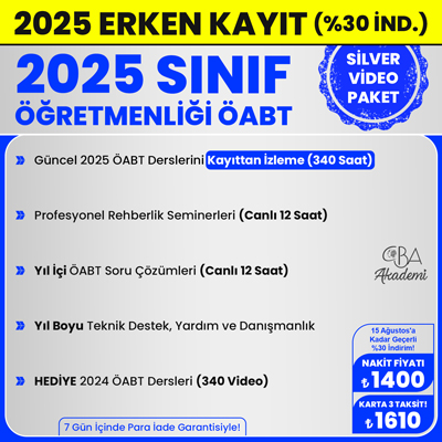 2025 SINIF ÖĞRETMENLİĞİ ÖABT VİDEO DERS (SİLVER PAKET)