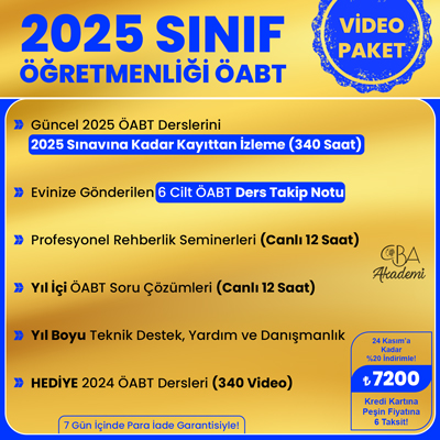 2025 SINIF ÖĞRETMENLİĞİ ÖABT VİDEO DERS