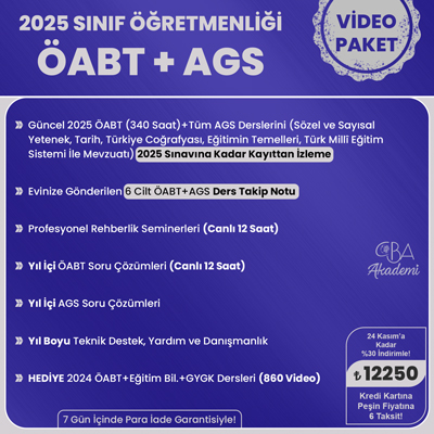 2025 SINIF ÖĞRETMENLİĞİ ÖABT + AGS VİDEO DERS