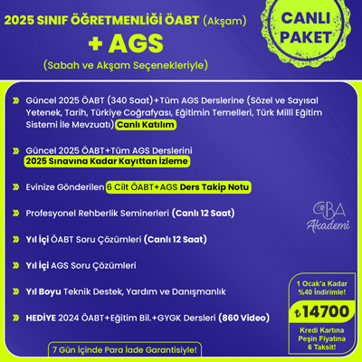 2025 SINIF ÖĞRETMENLİĞİ ÖABT + AGS CANLI DERS