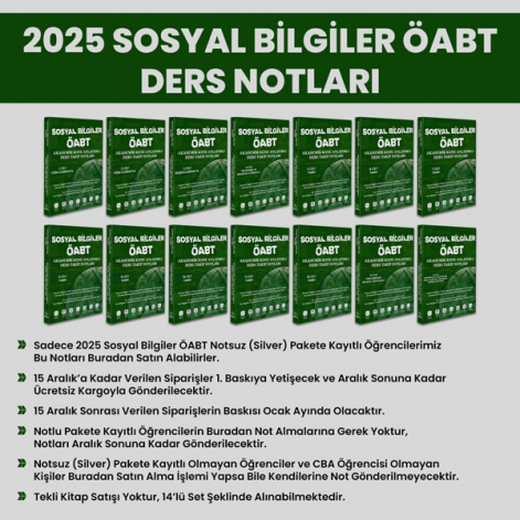 2025 SOSYAL BİLGİLER ÖABT DERS NOTLARI (14 CİLT)