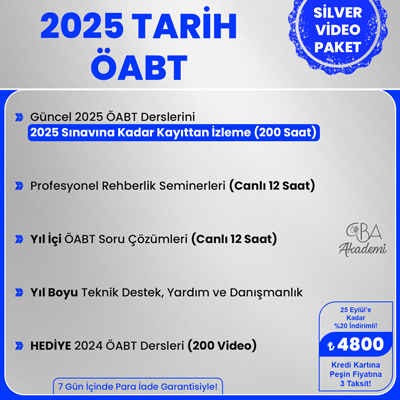 2025 TARİH ÖABT VİDEO DERS (SİLVER PAKET)