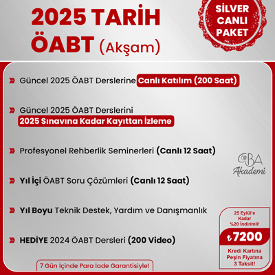 2025 TARİH ÖABT (Akşam) CANLI DERS (SİLVER PAKET)